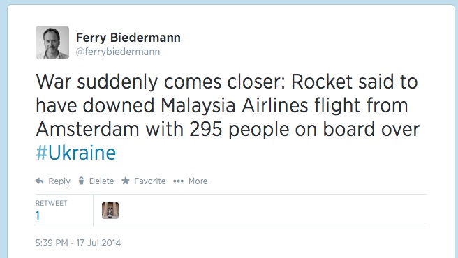 1st MH17 tweet